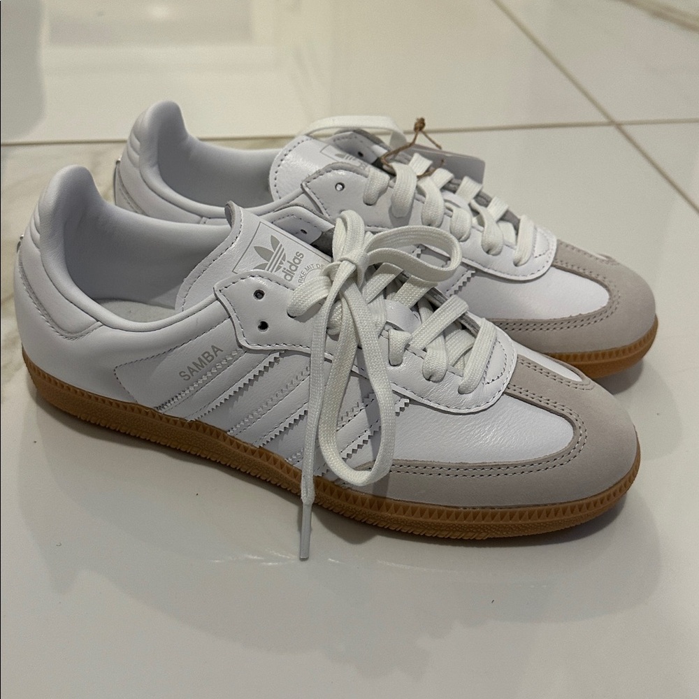 Adidas Samba White and Gray Sneakers